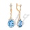 Oval-Shaped Blue Topaz Cocktail Earrings. 'Empress' Series,  585 (14kt) Rose Gold