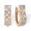Hand-guilloche Diamond-cut Gold Earrings. 585 (14kt) Rose Gold, Rhodium Detailing