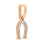 Rose Gold Horseshoe Pendant with Diamonds. Hypoallergenic Cadmium-free 585 (14K) Rose Gold. View 2