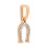 Rose Gold Horseshoe Pendant with Diamonds. Hypoallergenic Cadmium-free 585 (14K) Rose Gold. View 2