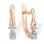 'Your First Expression' Earrings with Diamonds. Certified 585 (14kt) Rose Gold, Rhodium Detailing