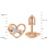 Diamond Stud Earrings 'Sweet Hearts'. Hypoallergenic 585 (14K) Rose Gold, Screw Backs. View 2