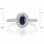 Ring Featuring Sapphire and 38 Diamonds. Tested 585 (14K) White Gold. View 2