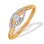 Ring Featuring 20 Diamonds. Hypoallergenic 585 Rose Gold, Rhodium Detailing