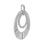 Diamond Pendant with Corrugated White Gold - Angle 2