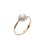 Swarovski CZ Ring. 585 (14kt) Rose Gold, Rhodium Detailing