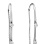 White Gold Threader Earrings with Hanging Diamonds. Tested 585 (14K) White Gold, Rhodium Finish. View 2