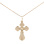 Orthodox Trefoil Cross for Him and Her. Certified 585 (14kt) Rose and White Gold