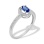 Oval Sapphire and Diamond Ring. Certified 585 (14kt) White Gold, Rhodium Finish