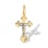 Russian Diamond Cut Crucifix. Certified 585 (14kt) Yellow and White Gold