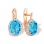Blue Topaz and Diamond Earrings. 585 (14kt) Rose Gold, Rhodium Detailing