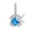 Princess-cut Aquamarine and Diamond Pendant. 'Royal Gem' series, 585 (14kt) White Gold