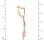 Height of CZ chandelier earrings made of 14kt rose gold