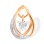 Intertwined Diamond Pendant. Certified 585 (14kt) Rose Gold, Rhodium Detailing