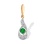 Lab-Grown Emerald and Diamond Teardrop Pendant. Tested 585 (14K) Rose and White Gold