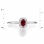 Oval Ruby and 16 Diamonds White Gold Ring. View 2