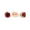 Czech Garnet and CZ Stud Earrings. Cadmium-Free 585 Rose Gold, Screw Backs