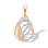 Convex Pendant with a Diamond Sash. Hypoallergenic 585 Rose Gold, Rhodium Detailing