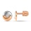 Moon-inspired Single Diamond Stud Earrings. Certified 585 Rose Gold, Rhodium, Screw Backs
