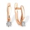 'Illusion Diamond' Bar Earrings. Certified 585 (14kt) Rose Gold, Rhodium Detailing