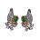 Faux* Emerald and CZ Earrings. 585 (14kt) Rose and White Gold