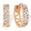 Huggie Earrings with Diamonds. 585 (14kt) Rose Gold, Rhodium Detailing