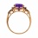 Ring with Round Amethyst and Champagne Diamonds. Hypoallergenic 585 (14K) Rose Gold, Black Rhodium. View 4