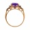 Ring with Amethyst and Champagne Diamonds. Hypoallergenic 585 (14K) Rose Gold, Black Rhodium. View 4