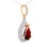 Garnet and CZ Teardrop-shaped Pendant in 585 Rose Gold. View 2