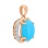 Inspired by Antiquity Turquoise and Diamond Pendant  - Angle 2