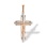 Cross Pendant for Him. Certified 585 (14kt) Rose and White Gold