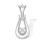 Diamond Abstract Pendant. Certified 585 (14kt) White Gold