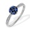 Sapphire Flower of Life Diamond Ring. Certified 585 (14kt) White Gold, Rhodium Finish