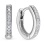 20 Diamonds Half-Eternity Huggie Earrings. Certified 585 (14kt) White Gold, Rhodium Finish