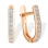 Eclectic Diamond Leverback Earrings. Certified 585 (14kt) Rose Gold, Rhodium Detailing