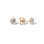 Heart Shaped Stud Earrings. 585 (14kt) Rose Gold, Rhodium Detailing