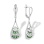 Emerald and Diamond Cascade Earrings. Certified 585 (14kt) White Gold, Rhodium Finish
