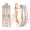 Earrings with 16 Channel Set Illusion Diamonds. Certified 585 (14kt) Rose Gold, Rhodium Detailing