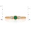 Three Stone Ring: Center Emerald, Side Diamonds. Hypoallergenic Cadmium-free 585 (14K) Rose Gold. View 2