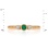 Three Stone Ring: Center Emerald, Side Diamonds. Hypoallergenic Cadmium-free 585 (14K) Rose Gold. View 2