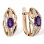 Imaginative Amethyst and Diamond Earrings. Hypoallergenic Cadmium-free 585 (14K) Rose Gold