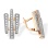 CZ Geometric Leverback Earrings. 585 (14kt) Rose and White Gold