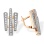 CZ Geometric Leverback Earrings. 585 (14kt) Rose and White Gold