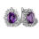 Amethyst and Diamond Cluster Earrings. 750 White Gold, KARATOFF Series