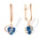 Trillion-cut Swiss Blue Topaz Dangle Earrings. 585 (14kt) Rose Gold