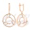 Circles of Love Dangle Earrings. 585 (14kt) Rose Gold, Rhodium Detailing