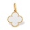 White Enamel Four-Leaf Clover Pendant. Certified 585 (14kt) Rose Gold