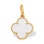 White Enamel Four-Leaf Clover Pendant. Certified 585 (14kt) Rose Gold