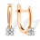 Kids' and Teens' Diamond Geomertic Earrings. Certified 585 (14kt) Rose Gold, Rhodium Detailing