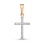 Protestant Cross with 17 Diamonds, 20mm High. Certified 585 (14kt) Rose Gold, Rhodium Detailing